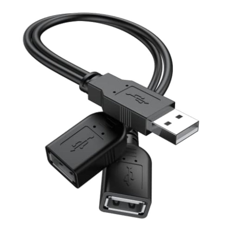 ANDTOBO USB A Male to Dual USB Female Y Splitter Hub Power Extension Adapter Cable - Image 1