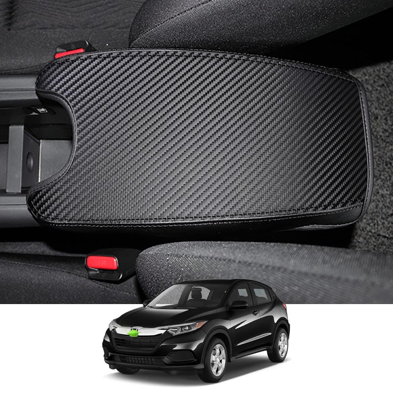 Autorder Center Console Cover for 20162020 2021 2022 Honda HRV HRV Accessories Carbon Fiber Armrest Cover AntiScratch Middle Console Pad Leather Armrest Protector