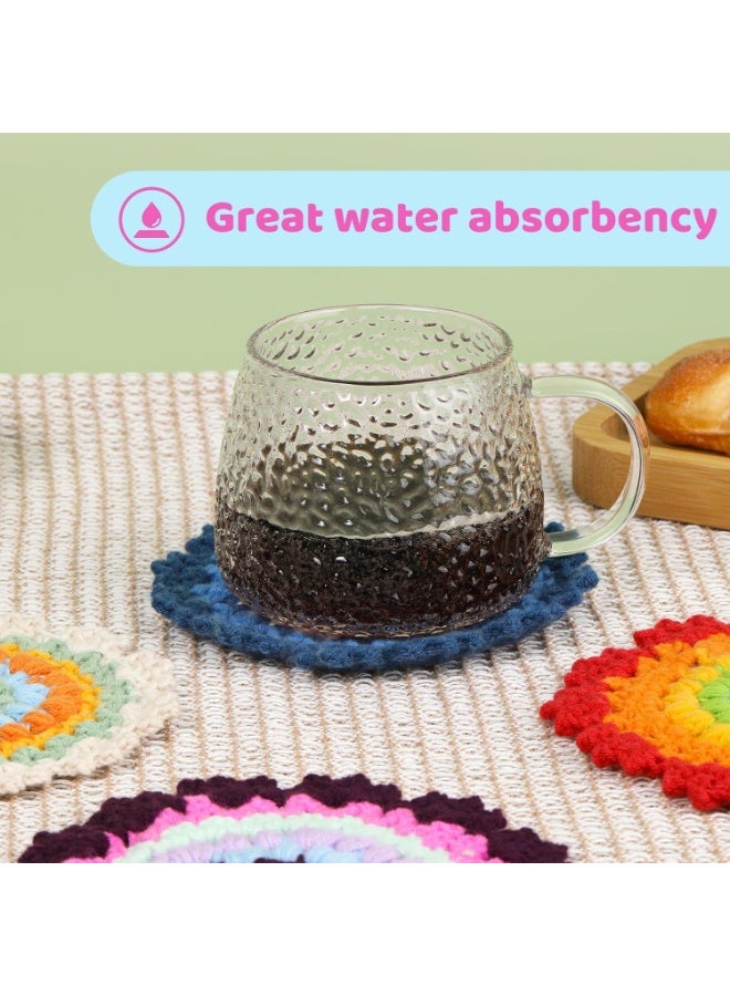 Relex Crochet Kit for Beginners, Coaster Beginner Crochet Kit, Adult Knitting Kit DIY Crochet Starter Kit, Yarns Crochet Hook, Crochet Starter Kit for Adults DIY Knitting Supplies (Teacup Mat 4Pcs) - Image 5