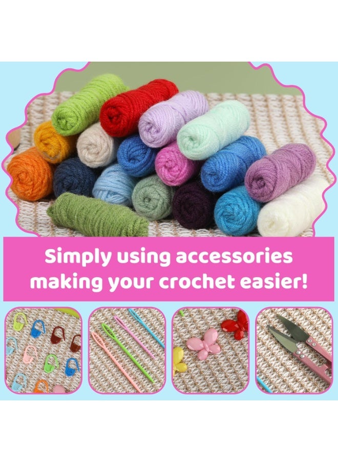 Relex Crochet Kit for Beginners, Coaster Beginner Crochet Kit, Adult Knitting Kit DIY Crochet Starter Kit, Yarns Crochet Hook, Crochet Starter Kit for Adults DIY Knitting Supplies (Teacup Mat 4Pcs) - Image 3