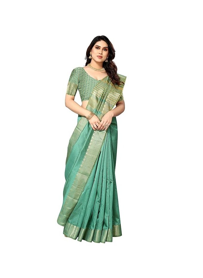 Accessorize Kingdom - Women's Assam Silk Saree With Unstitched Blouse Piece (Assam Silk) - Image 1