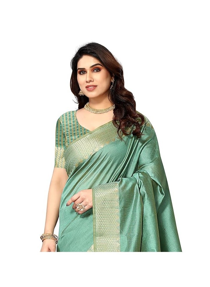Accessorize Kingdom - Women's Assam Silk Saree With Unstitched Blouse Piece (Assam Silk) - Image 1