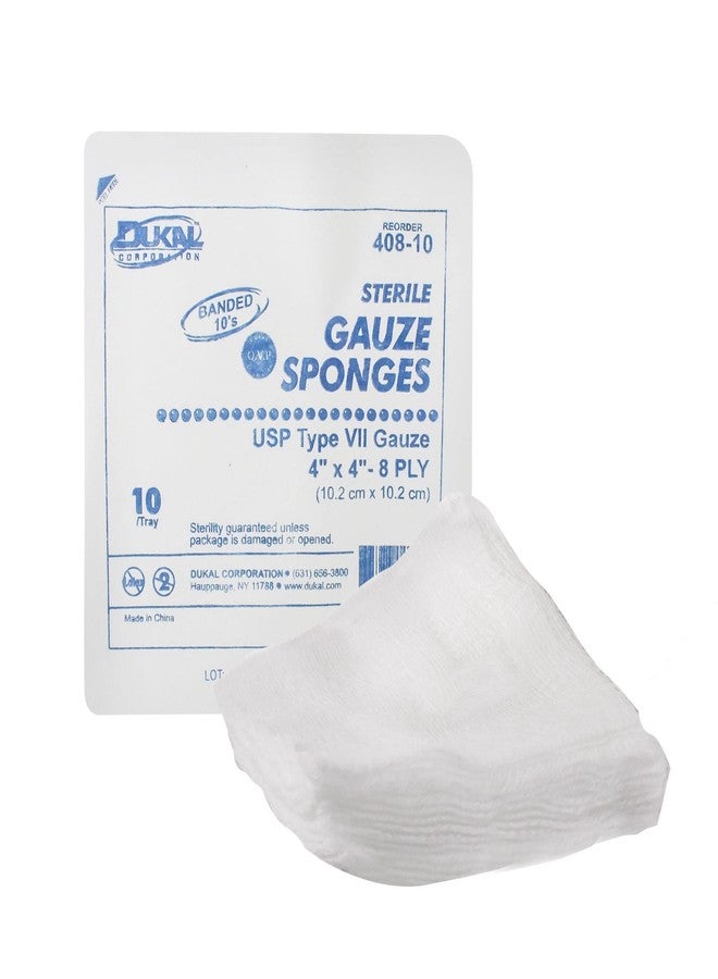Dukal Sterile USP Type VII Gauze Sponge, 4 x 4 Inch, Dukal 408-10, 10 Count
