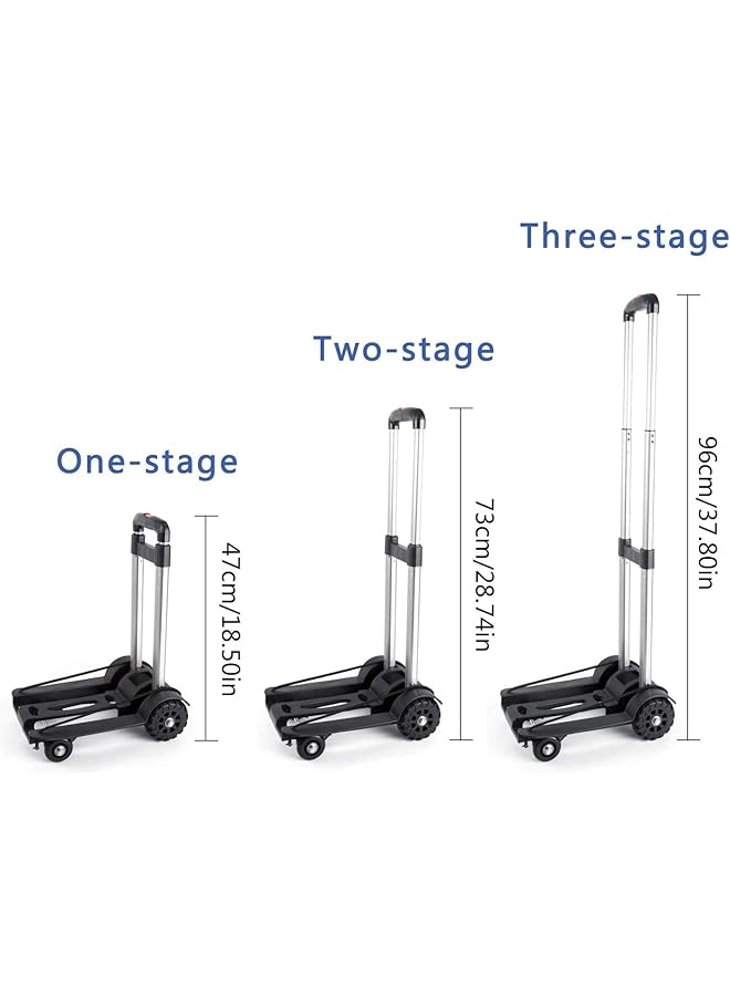 إيروريكس عربة يدوية قابلة للطي ذات 4 عجلات وبنية صلبة مع قضيب تلسكوبي من الألومنيوم، عربة تسوق قابلة للطي، هيكل كبير، قابلة للطي في حقيبة الظهر - Image 3