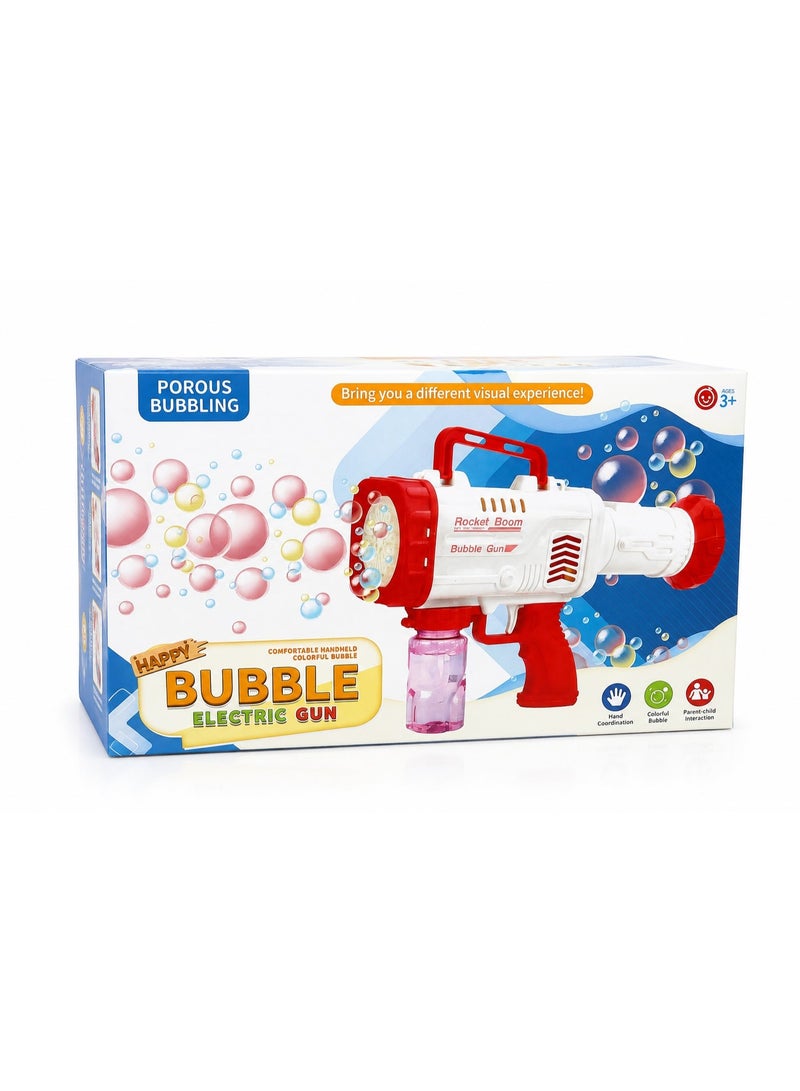 Bubble Machine Gun, Bubble Gun with Lights, Bubble Solution, 69 Holes Bubbles Machine for Kids Adults, Summer Toy Gift for Outdoor Indoor Birthday Wedding Party - Blue Bubble Makers (color May Vary) - Image 2