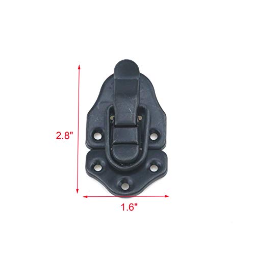 Geesatis 8 Pcs Metal Box Hasp Lock Toggle Latch Catch Decorative Hasp BoxLatch Hasps for Jewelry Wooden Case Boxes, with Mounting Screws, Black - Image 2