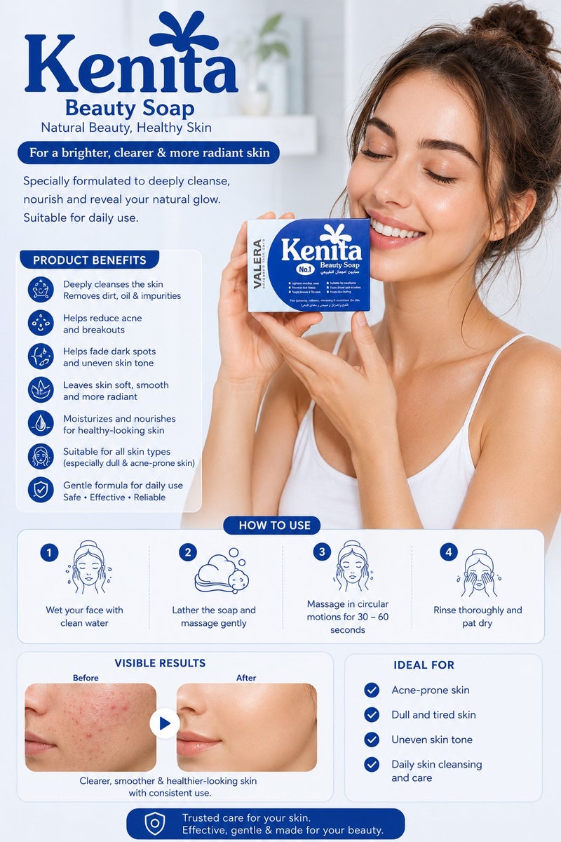 Valera Kenita Beauty Soap For Lightening, Radiance, Whitening & Nnourishing The Skin - Image 3