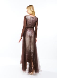House of Moda Sequin Embellished Tulle Layered Maxi Dress by Styli  - Image 4
