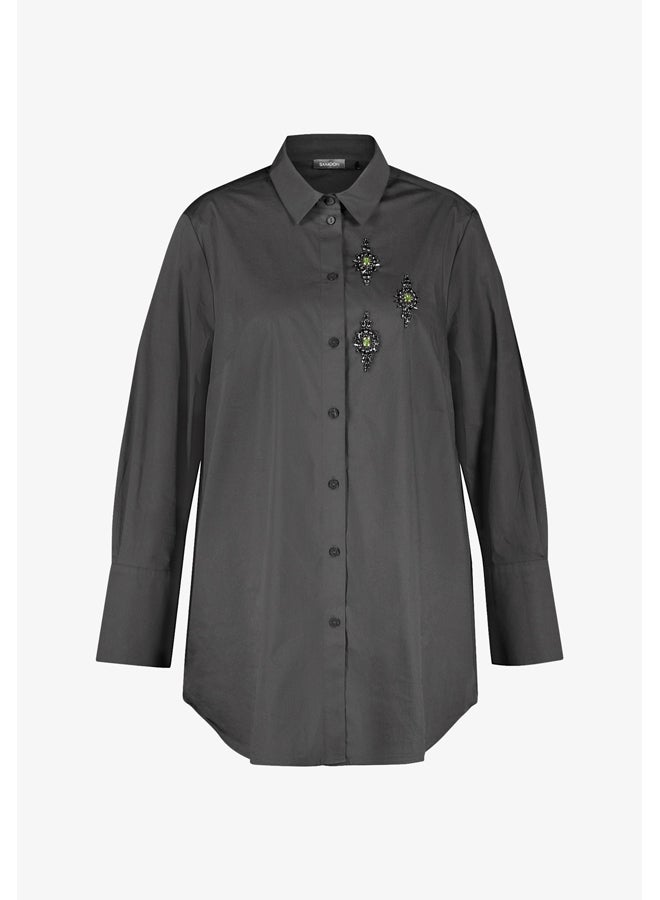 Rhinestone Long Sleeve Shirt
