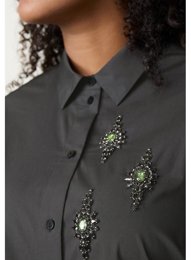 Rhinestone Long Sleeve Shirt