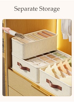 DUNISO 3pcs Wardrobe Clothes Organizer Sock Underwear Drawer Organizer Dividers Cell Foldable Linen Dresser Closet Organizers and Storage Bins for Clothing, Baby Clothes, Bra, Panty, Scarf, Ties, Scarves  - Image 5