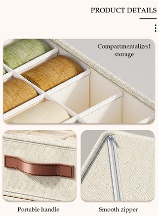 3pcs Wardrobe Clothes Organizer Sock Underwear Drawer Organizer Dividers Cell Foldable Linen Dresser Closet Organizers and Storage Bins for Clothing, Baby Clothes, Bra, Panty, Scarf, Ties, Scarves - view 5