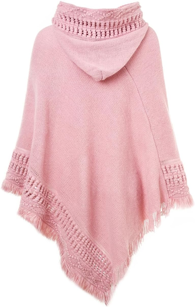 Ferand Ladies' Hooded Cape with Fringed Hem, Crochet Poncho Knitting Patterns for Women - Image 2