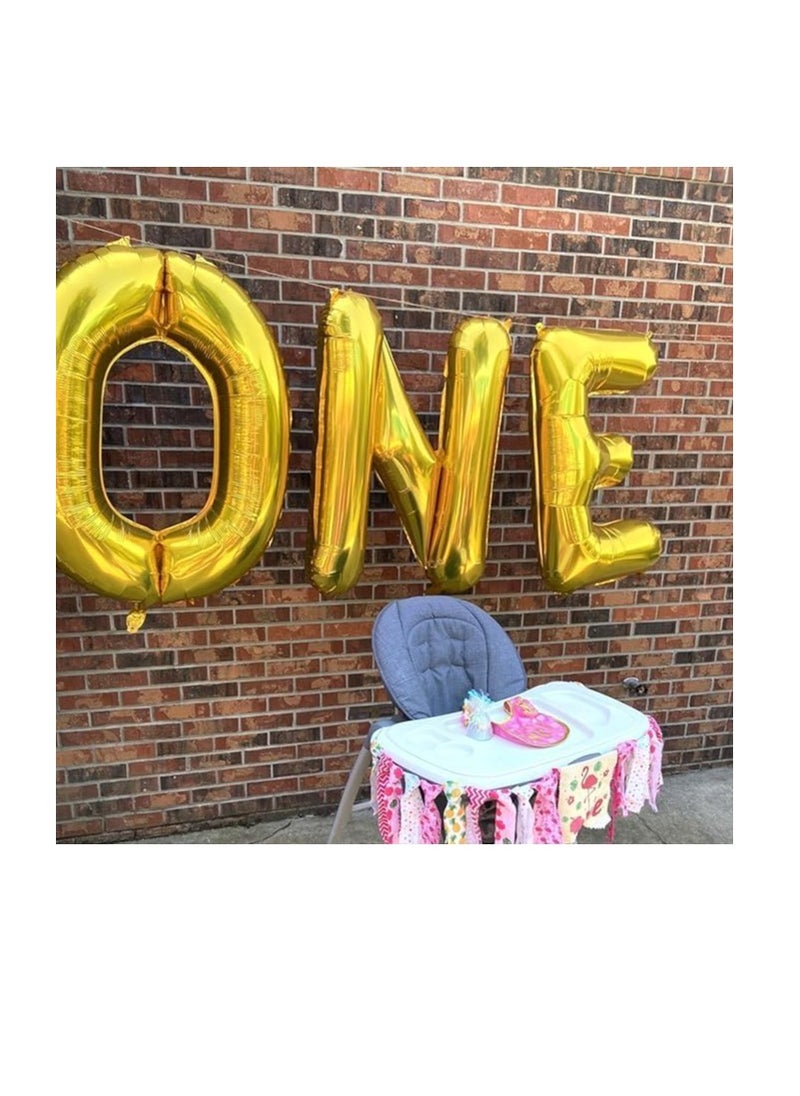 Party with Emma Gold Letter A to Z Balloons 32 inch Large Alphabet Balloons Gold Helium Foil Letter Balloon Banner for Birthday Party Anniversary Wedding Decoration (Gold-B)  - Image 2