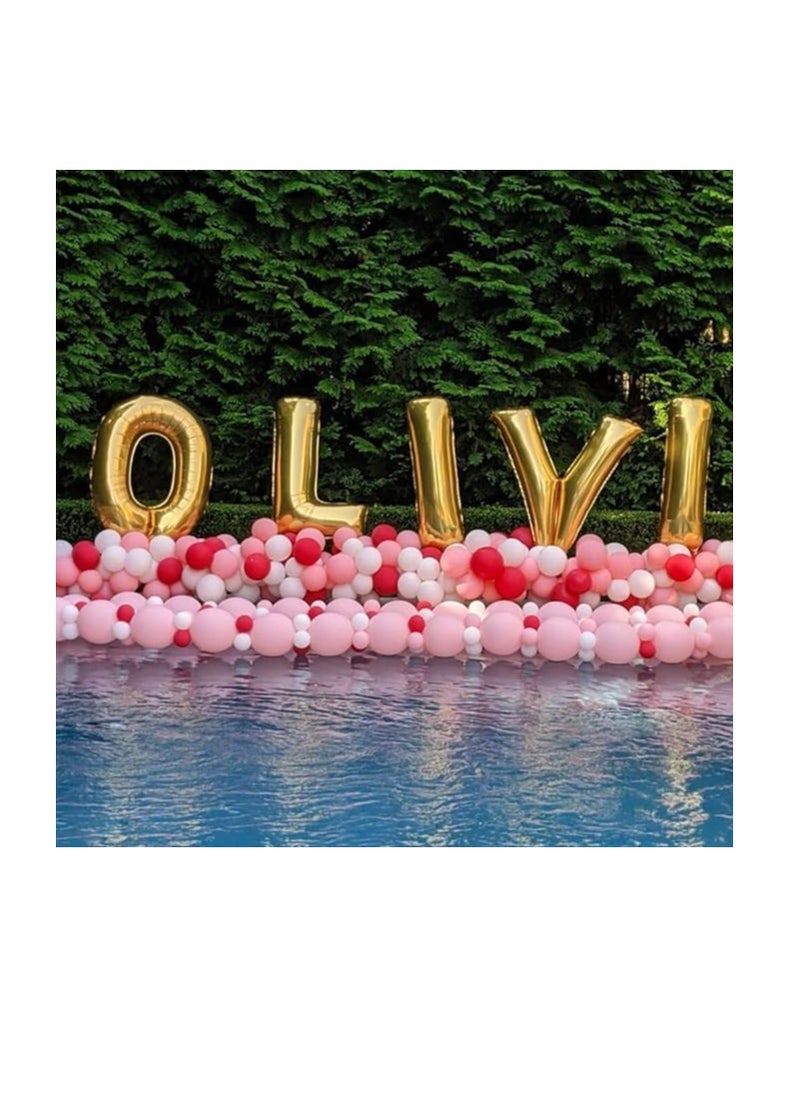 Party with Emma Gold Letter A to Z Balloons 32 inch Large Alphabet Balloons Gold Helium Foil Letter Balloon Banner for Birthday Party Anniversary Wedding Decoration (Gold-B)  - Image 4