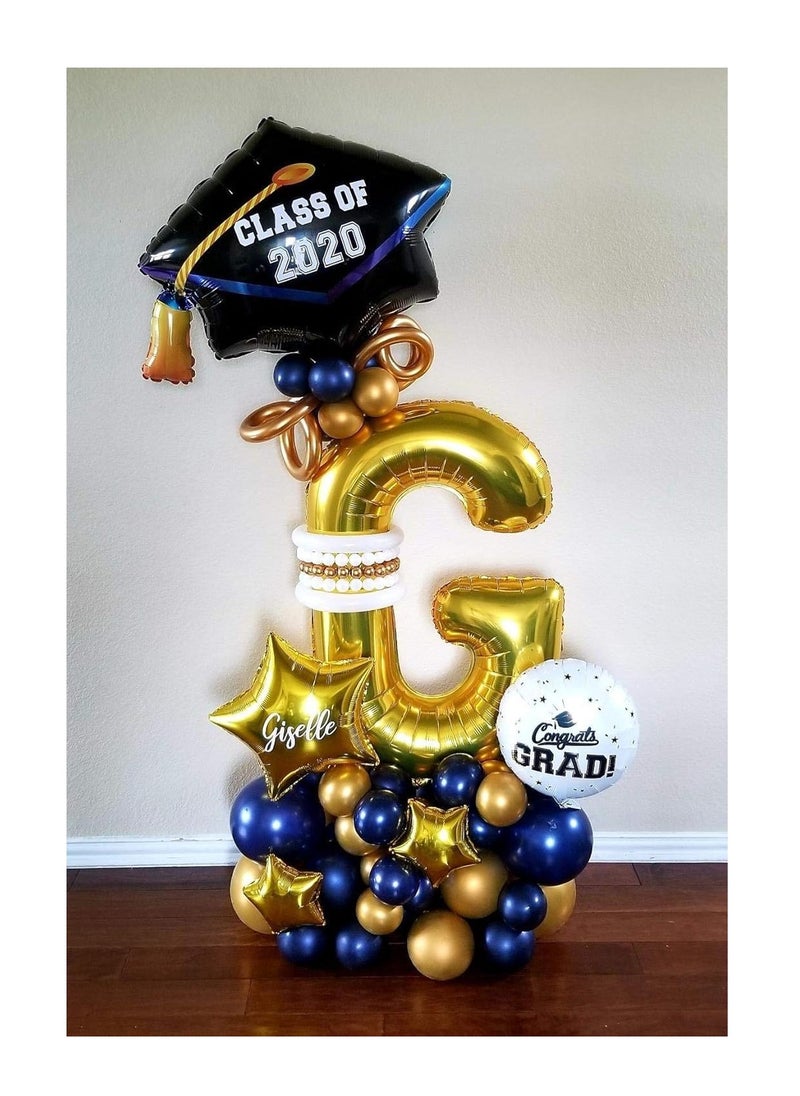 Party with Emma Gold Letter A to Z Balloons 32 inch Large Alphabet Balloons Gold Helium Foil Letter Balloon Banner for Birthday Party Anniversary Wedding Decoration (Gold-B)  - Image 5