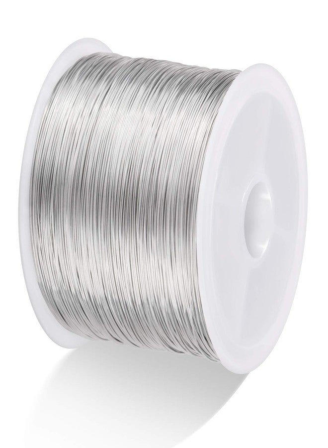 MIKIMIQI 328Ft Jewelry Wire - 26 Gauge Tarnish Resistant Copper Beading Wire for Jewelry Making, 0.4mm X 100m (Silver Color) - Image 1
