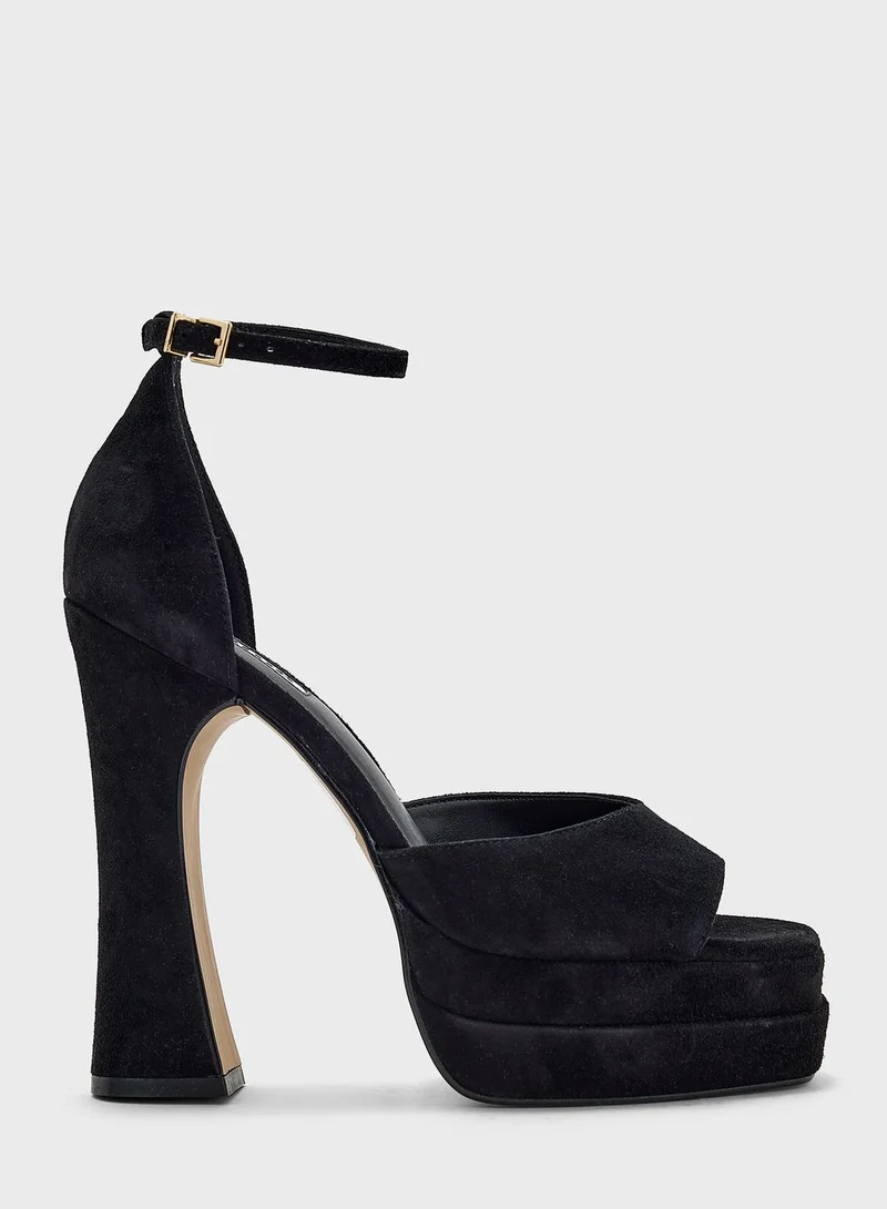 Dune LONDON Mega High Heel Peep Toe Pumps