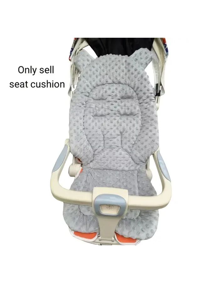 Breathable Stroller Cushion Soft Quilted Gray With Textured Grip Handles Comfort Safety - Image 4