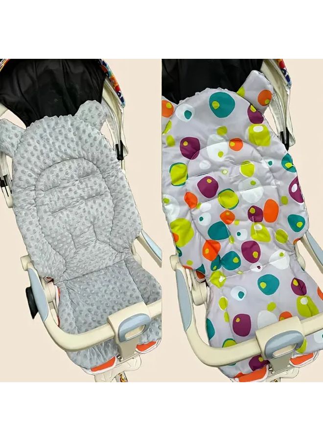 Breathable Stroller Cushion Soft Quilted Gray With Textured Grip Handles Comfort Safety - Image 3