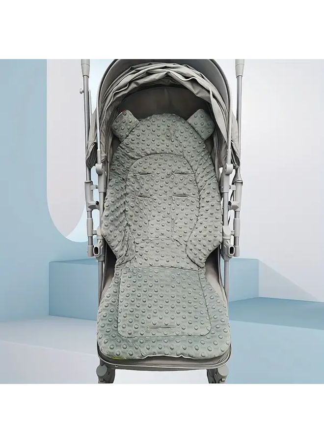 Breathable Stroller Cushion Soft Quilted Gray With Textured Grip Handles Comfort Safety - Image 5
