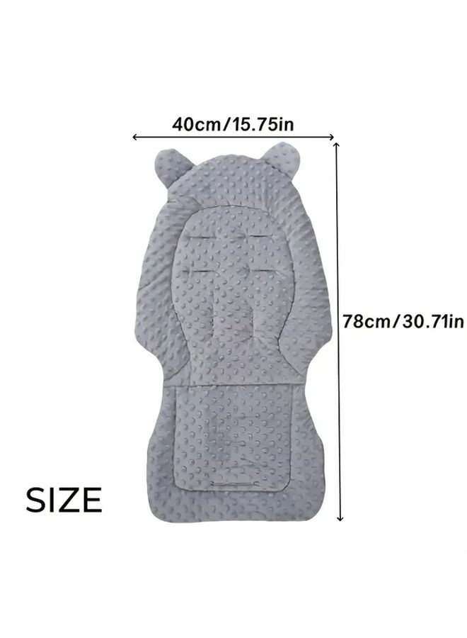 Breathable Stroller Cushion Soft Quilted Gray With Textured Grip Handles Comfort Safety - Image 2