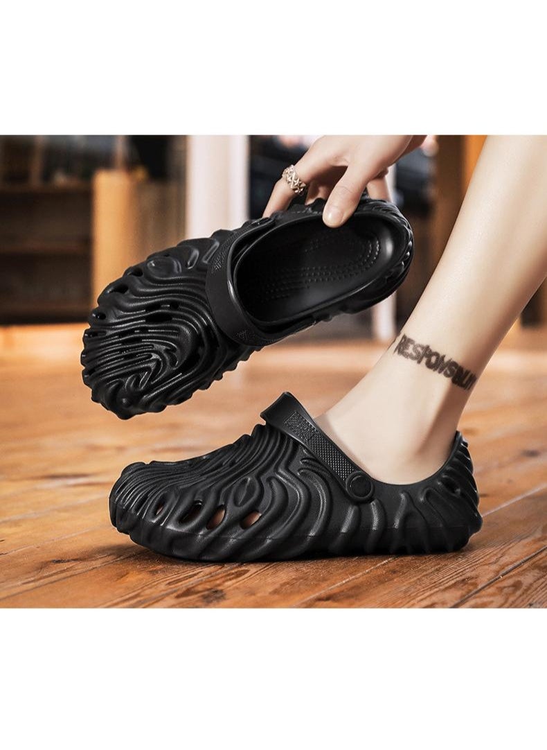 NIBEMINENT Large Size Slip-On Sandals Women's Breathable Anti-Slip Beach  Thong Shoes Fingerprint Design Couple  Style Summer  - Image 3