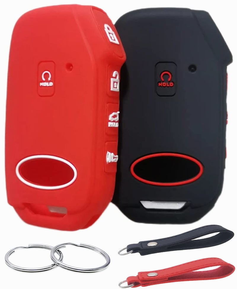 REPROTECTING Silicone Rubber Key Fob Cover Compatible with 20222024 Kia Cadenza Forte Forte5 K5 NIRO Rio Seltos Sorento Soul Sportage Stinger Telluride Black Red