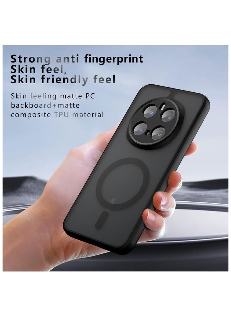 Generic - [1+1 Sets] For Honor Magic7 Pro Case Cover & Screen Protector Magnetic Frosted Translucent Back Protective Slim Phone Cover, Anti-Fingerprints, Anti-Fall Drop Protection，1 Tempered Flims - Image 1