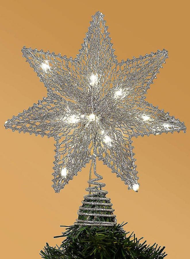 Star Treetop Light, Battery Powered Decorative Light Heptagon-Shaped Tradition Tree Ornament for Home Decor - Image 3