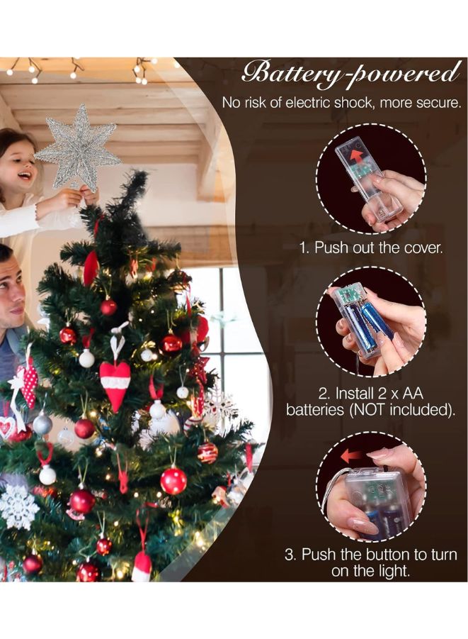 Star Treetop Light, Battery Powered Decorative Light Heptagon-Shaped Tradition Tree Ornament for Home Decor - Image 4