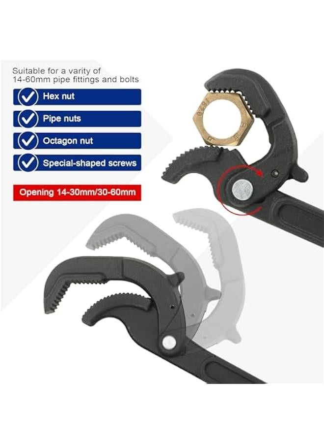 Adjustable Wrench Multi-function Spanner, 1pc Pipe Wrench Heavy Duty Quick Multi-function Self-Adjusting Spanner Power Grip Pipe Wrench，size：26cm - Image 3