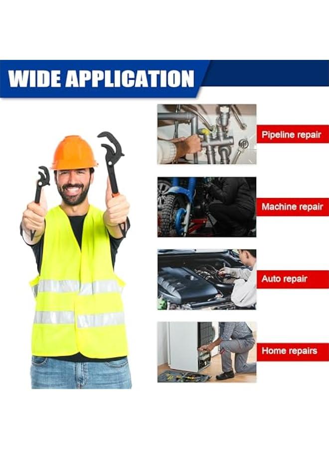 Adjustable Wrench Multi-function Spanner, 1pc Pipe Wrench Heavy Duty Quick Multi-function Self-Adjusting Spanner Power Grip Pipe Wrench，size：26cm - Image 4