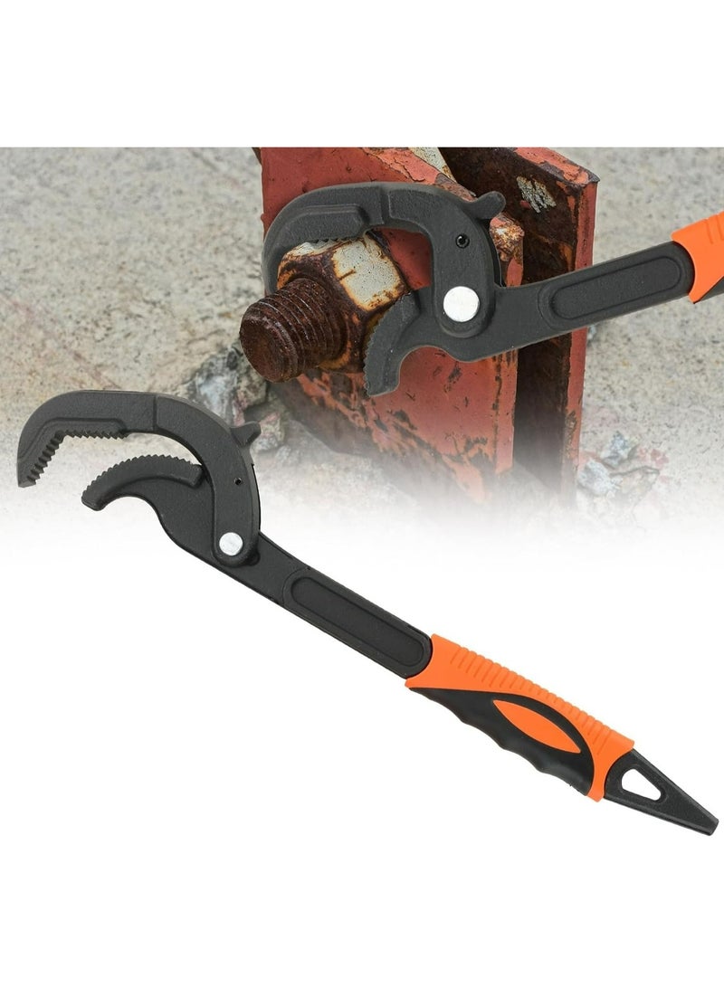 Adjustable Wrench Multi-function Spanner, 1pc Pipe Wrench Heavy Duty Quick Multi-function Self-Adjusting Spanner Power Grip Pipe Wrench，size：26cm - Image 1