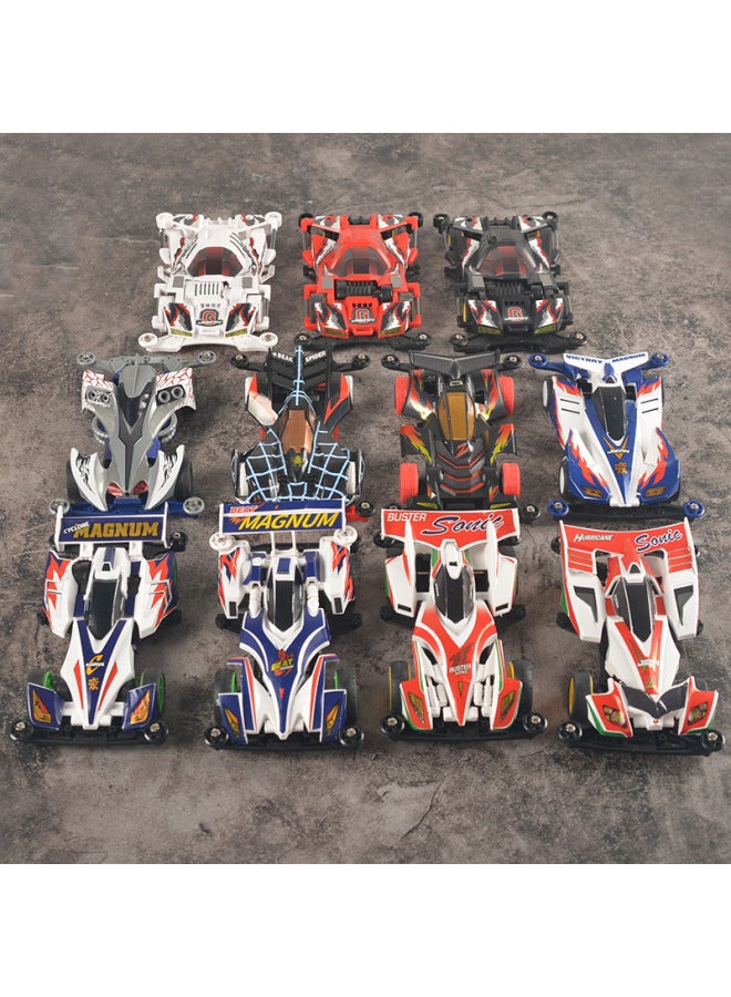 Jiepin Mini 4WD Assembled Model MS Segmented Chassis Inner Shock-absorber Series Mikado Superstar Science And Education Racing Car-Color:Wild Bull Charge [assembled] Sticker Version - Image 3