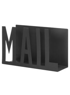 MyGift Modern Black Metal Mail Holder Countertop Organizer With Cutout Mail Lettering Design Office Desktop Envelope And Document Storage Rack  - Image 4