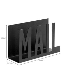 MyGift Modern Black Metal Mail Holder Countertop Organizer With Cutout Mail Lettering Design Office Desktop Envelope And Document Storage Rack  - Image 3