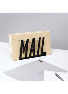 MyGift Modern Black Metal Mail Holder Countertop Organizer With Cutout Mail Lettering Design Office Desktop Envelope And Document Storage Rack  - Image 2
