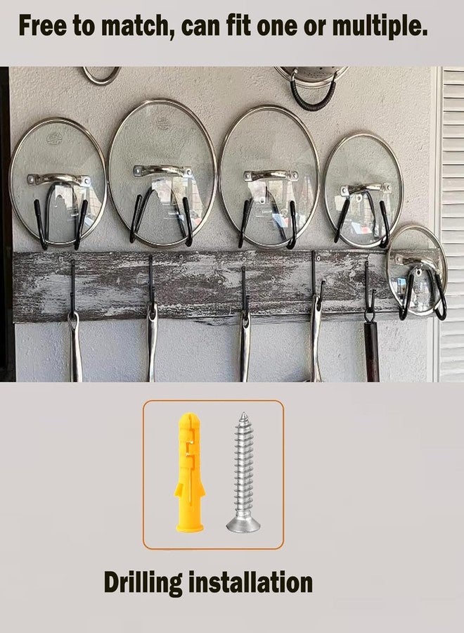 AUXPhome Set of 4 Pan Pot Lid Holders, Self-Adhesive Cabinet/Wall Mount Storage Organizer, Suitable for Lids Up to 11 Inches, Rust Resistant - Image 4