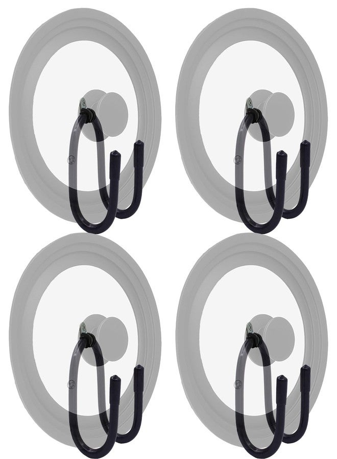 AUXPhome Set of 4 Pan Pot Lid Holders, Self-Adhesive Cabinet/Wall Mount Storage Organizer, Suitable for Lids Up to 11 Inches, Rust Resistant - Image 1