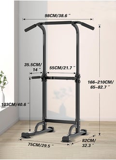 Garlo Power Tower Pull Up Bar Station, Multi-Function Adjustable Height Dip Station for Home Gym Workout, Heavy Duty Strength Training Fitness Equipment, Pull Up Stand  - Image 3
