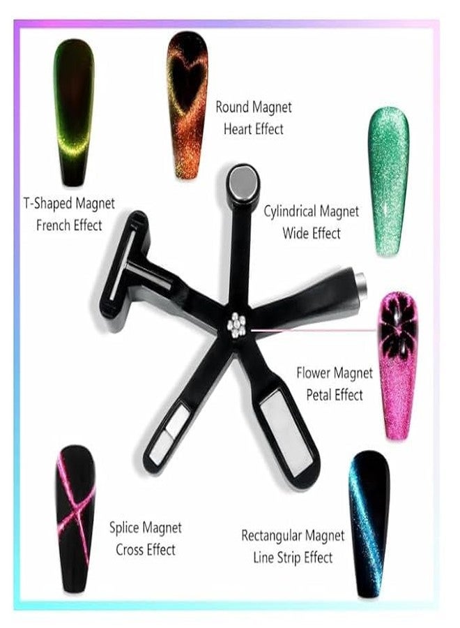 BOLT BEE 6-in-1 Magnet Tool | Multifunctional Magnetic Stick for 3D Cat Eye Gel Polish Designs - Strong Nail Art Magnet for Home & Salon Use (Pink) - Image 5