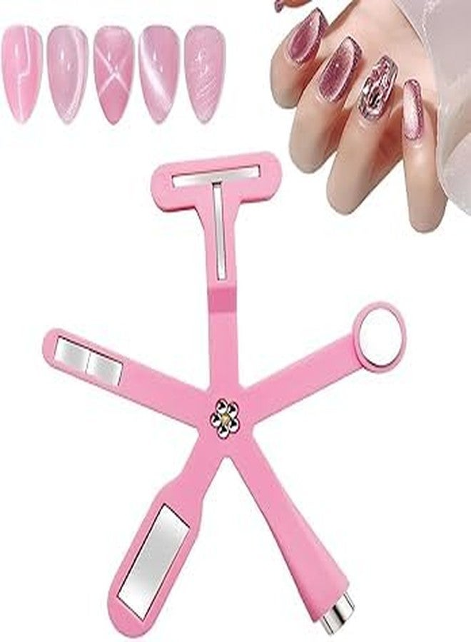 BOLT BEE 6-in-1 Magnet Tool | Multifunctional Magnetic Stick for 3D Cat Eye Gel Polish Designs - Strong Nail Art Magnet for Home & Salon Use (Pink) - Image 1