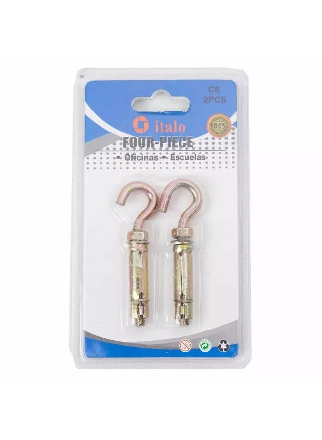Shield Anchor Hook Rawl Bolt, Fixed Rawl Bolt Shield Anchor Eye Rawl Bolt, 2Pcs - Image 1