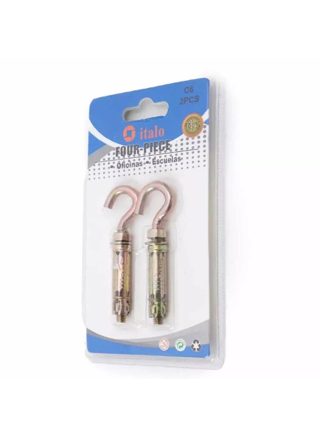 Shield Anchor Hook Rawl Bolt, Fixed Rawl Bolt Shield Anchor Eye Rawl Bolt, 2Pcs - Image 3