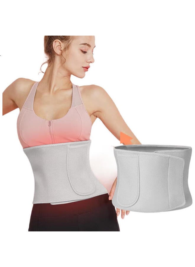 Chidong Sweat-Inducing Waist Trimmer Belt For Men And Women, Fitness Exercise Running Deep Squat Fat Burning Abdominal Shaping Slimming Waist Support Belt, Gray, One Size Fits All - Image 3
