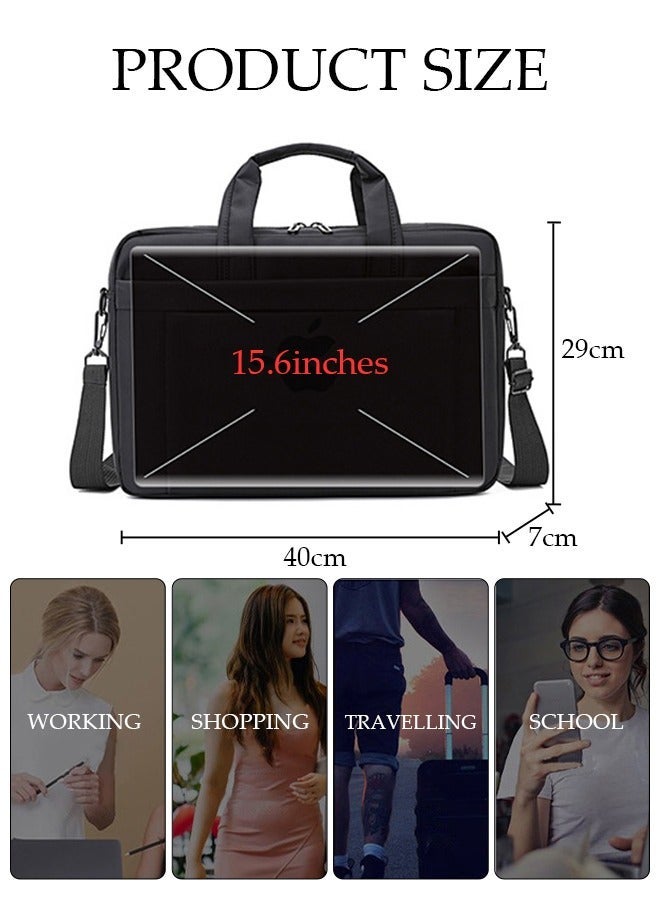 DUNISO 15 Inch Laptop Bag with Multi Compartment Lightweight Laptop Hand Bag Crossbody Bag Travel Business Briefcase Water-Resistant Dust-proof Shoulder Messenger Bag for Men and Women Work Office - Image 2