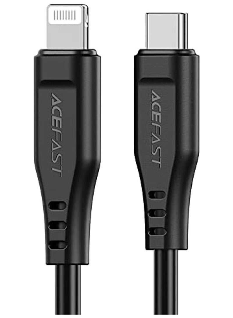 Acefast USB-A to Lightning TPE Charging Data Cable 1.2 Meter Black - Image 1