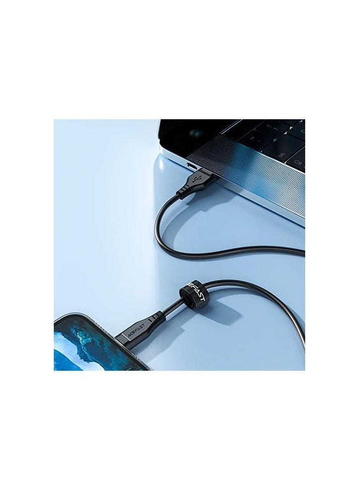 Acefast USB-A to Lightning TPE Charging Data Cable 1.2 Meter Black - Image 4