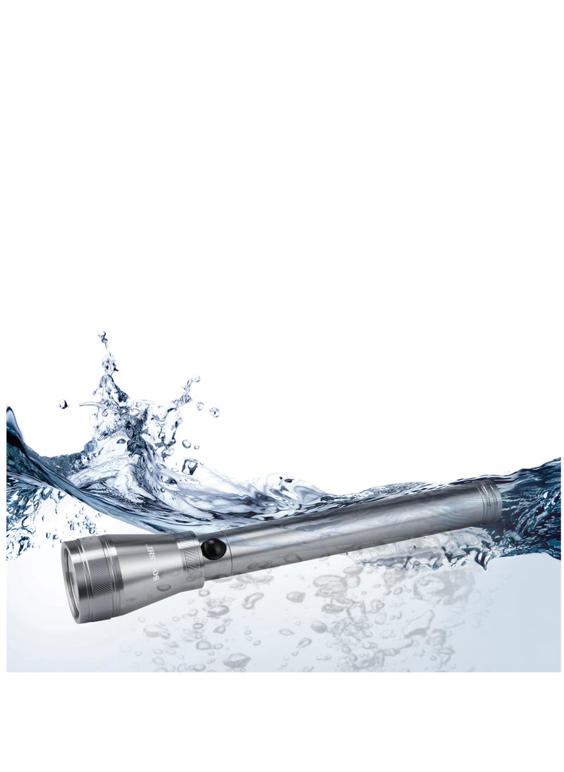 SONASHI - 2 Pcs Rechargeable LED Torch  CorrosionWaterShock Resistant  Rechargeable Battery with Continuous Working of 4 Hours  Unbreakable Glass with Machined Aircraft Aluminum Body SLT-1013 - Image 1